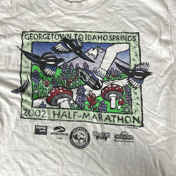 vintage y2k 2002 half marathon white T shirt size XL - Picture 2 of 4